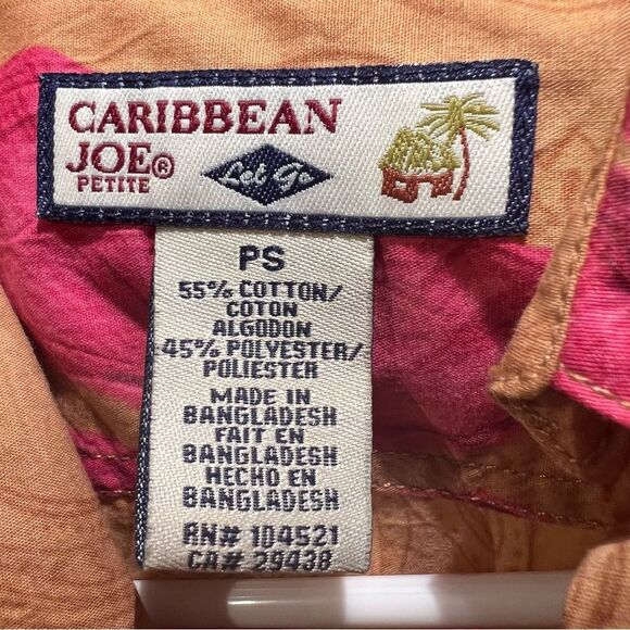 Caribbean Joe tropical print button down shirt 🌺 NWT 🌺 small - Picture 5 of 6